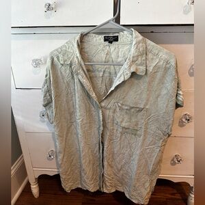 Sage green button down shirt